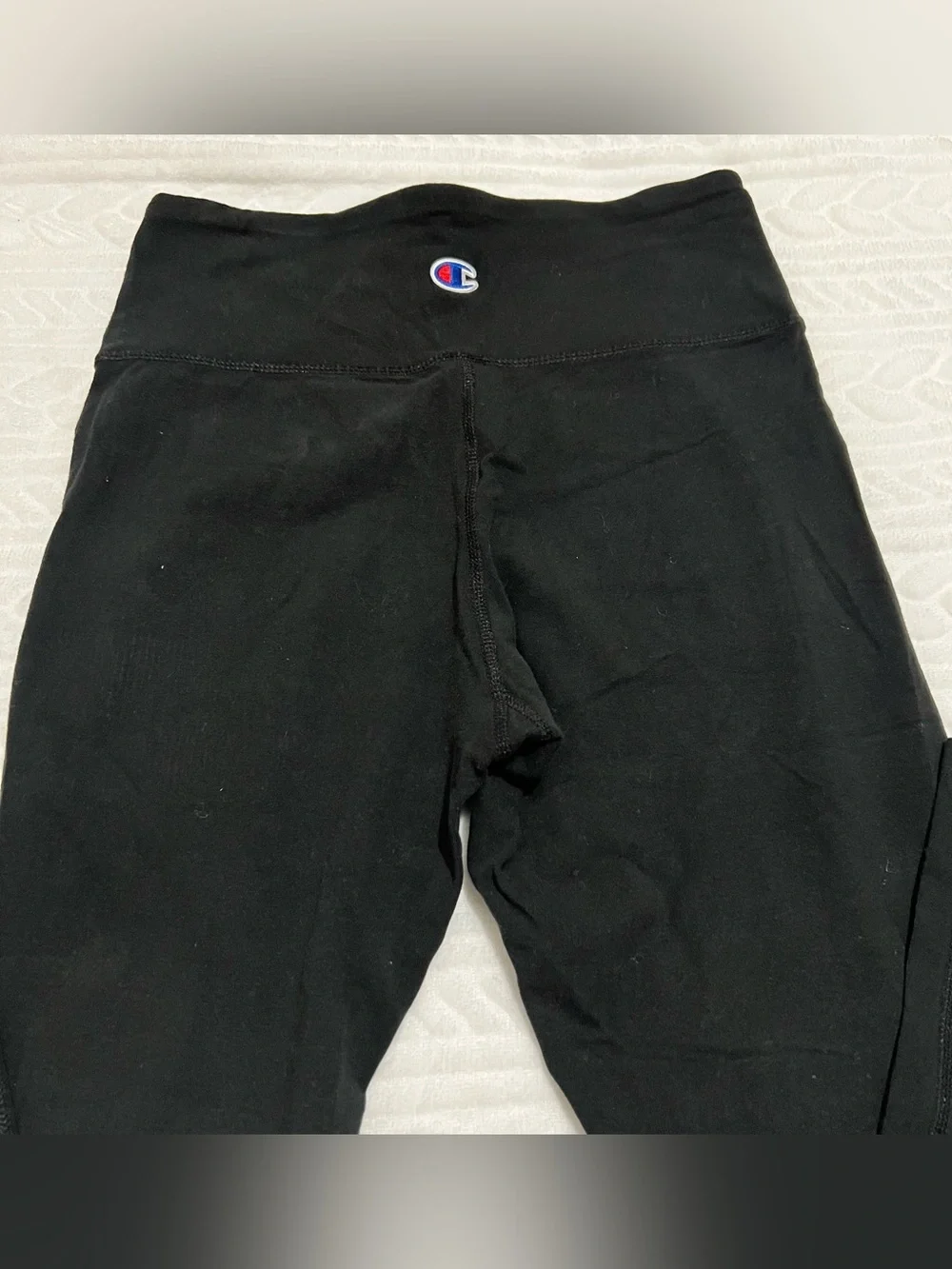 💗 Champion - Womens Black Leggings with Subtle Logo Accent